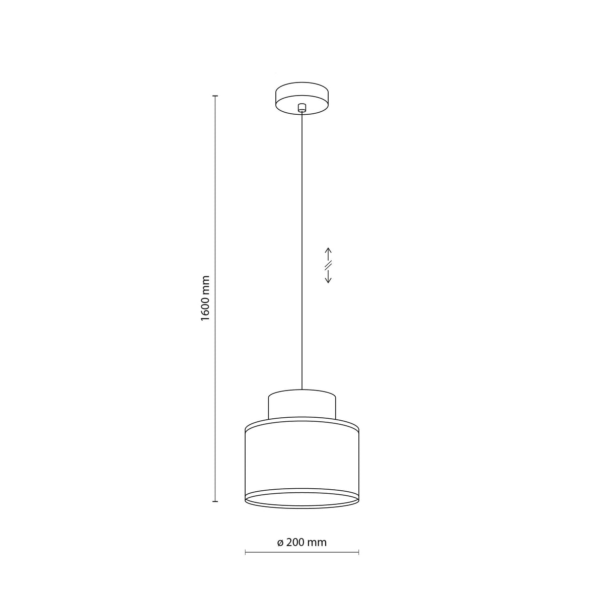 DUO White Linen & Jute Cylinder Pendant Light for Kitchen Island & Dining