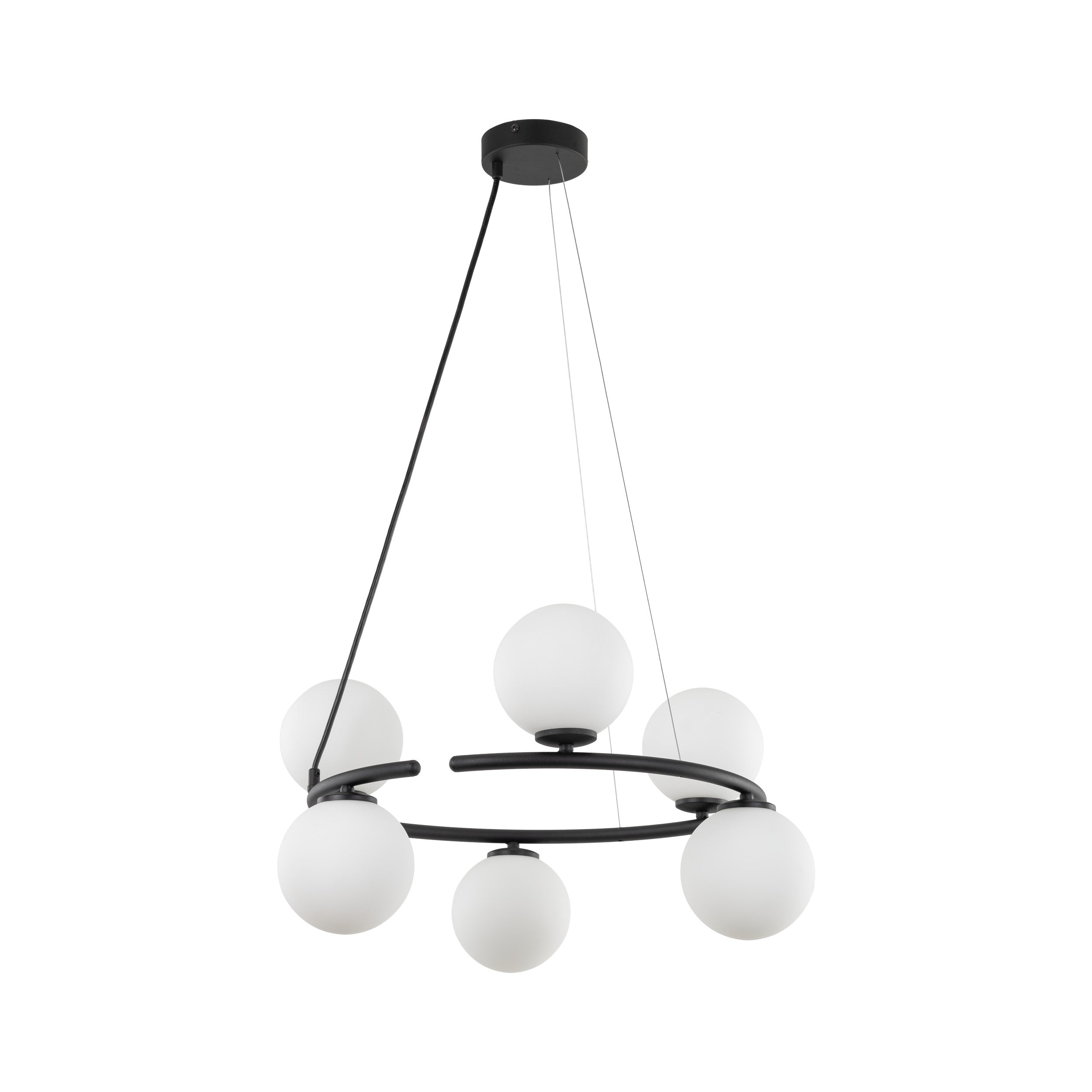ANABELLE Scandinavian PendANABELLE 6-Light Scandinavian Globe Chandelier for Dining Room & Modern Interiorsant Light 6