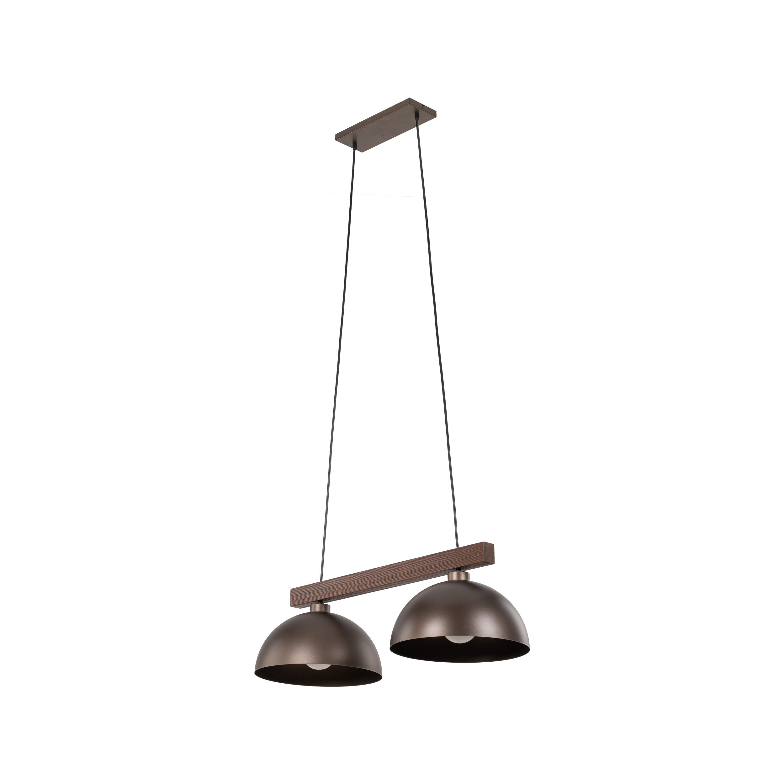 OSLO Brown Scandinavian Pendant Ceiling Light Fixture for Kitchen Island, Dining Room & Living Room (2-Light)