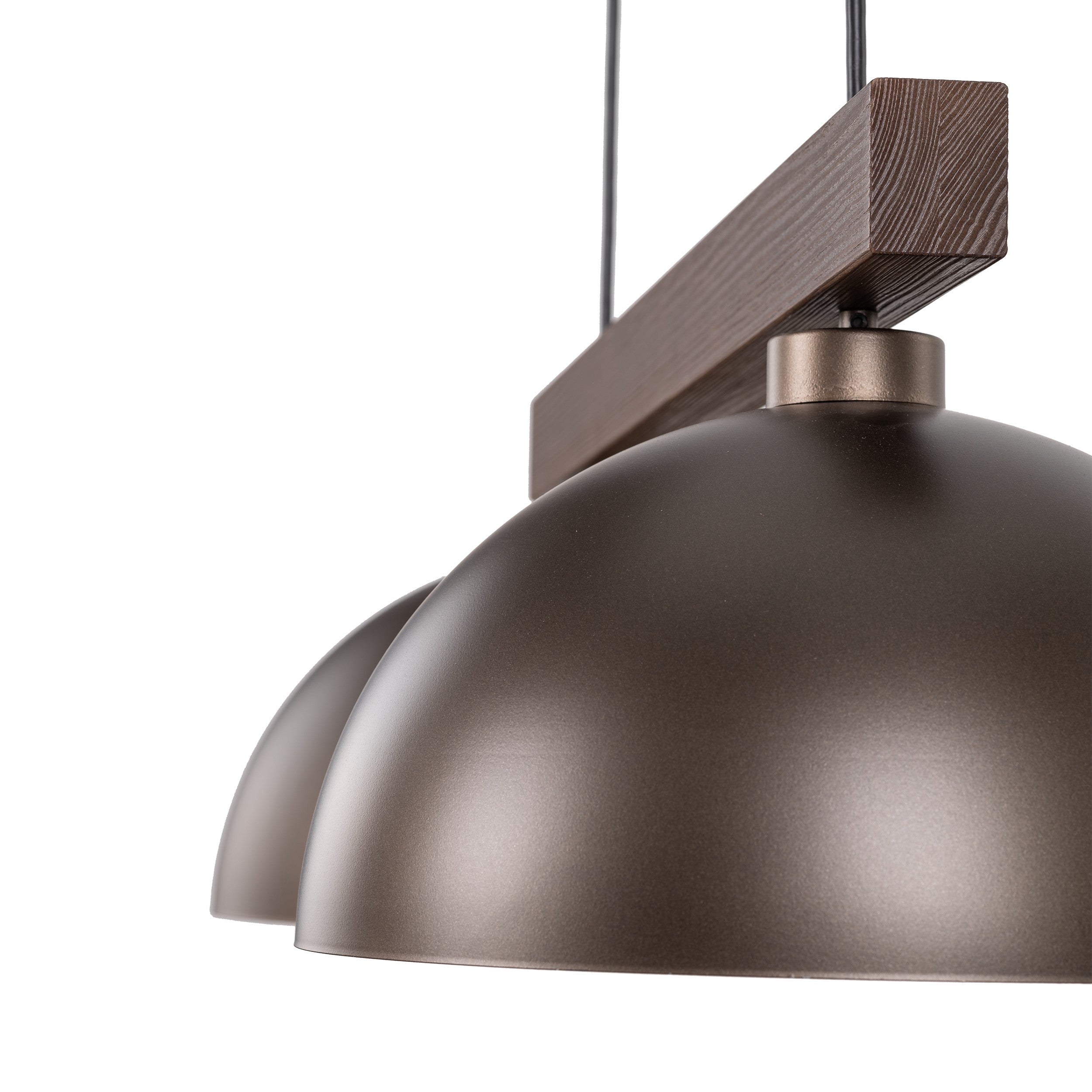 OSLO Brown Scandinavian Pendant Ceiling Light Fixture for Kitchen Island, Dining Room & Living Room (2-Light)