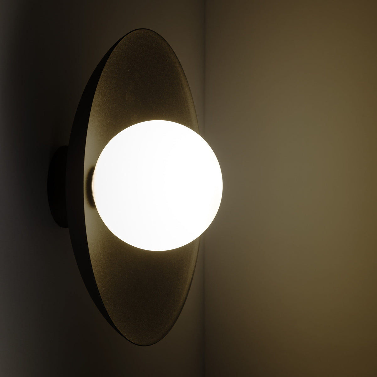 SLATE Opal Glass Wall Sconce & Flush Mount for Bedroom, Hallway & Kitchen