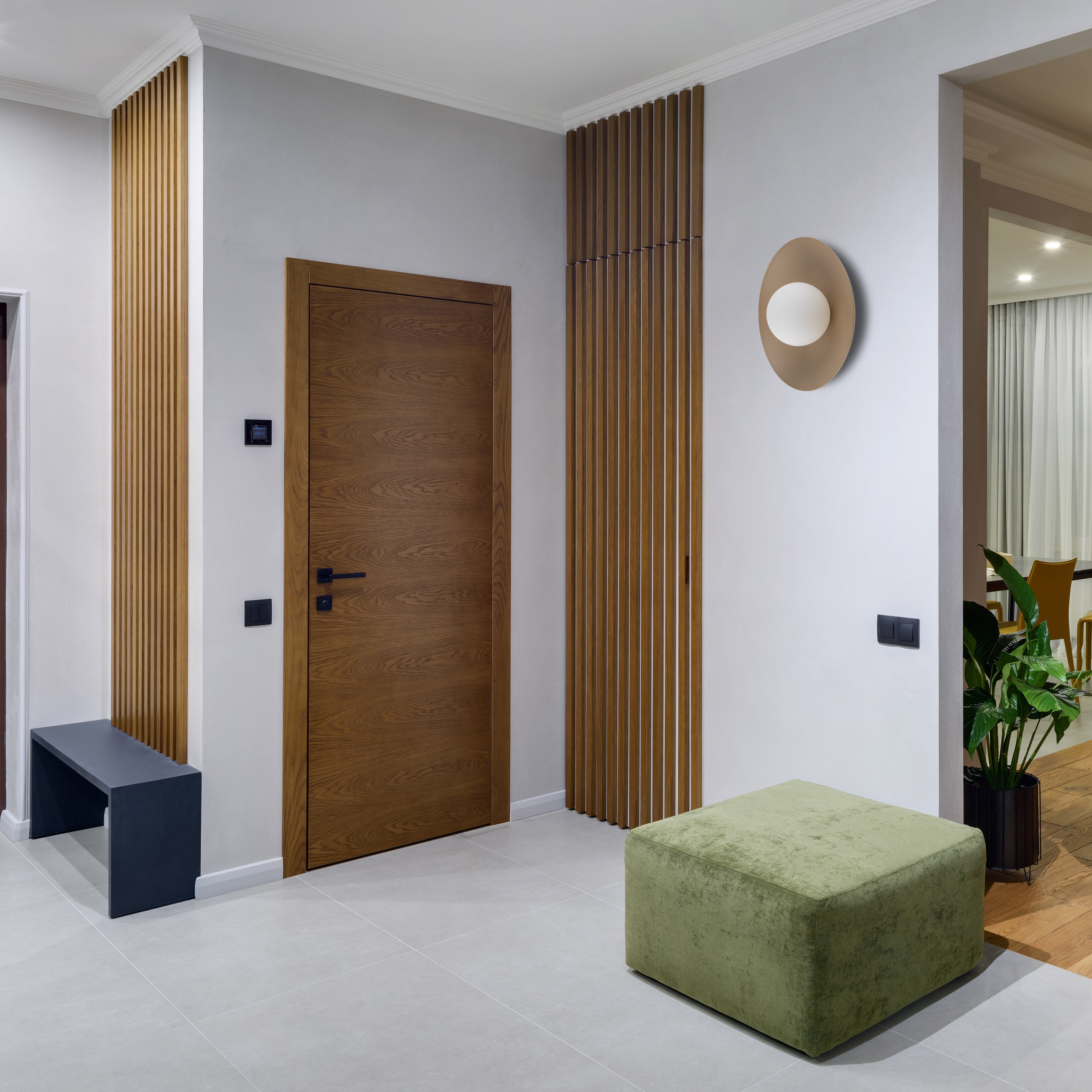 Slate Scandinavian Minimalist Wall Sconce Light Fixture for Bedroom, Hallway & Living Room