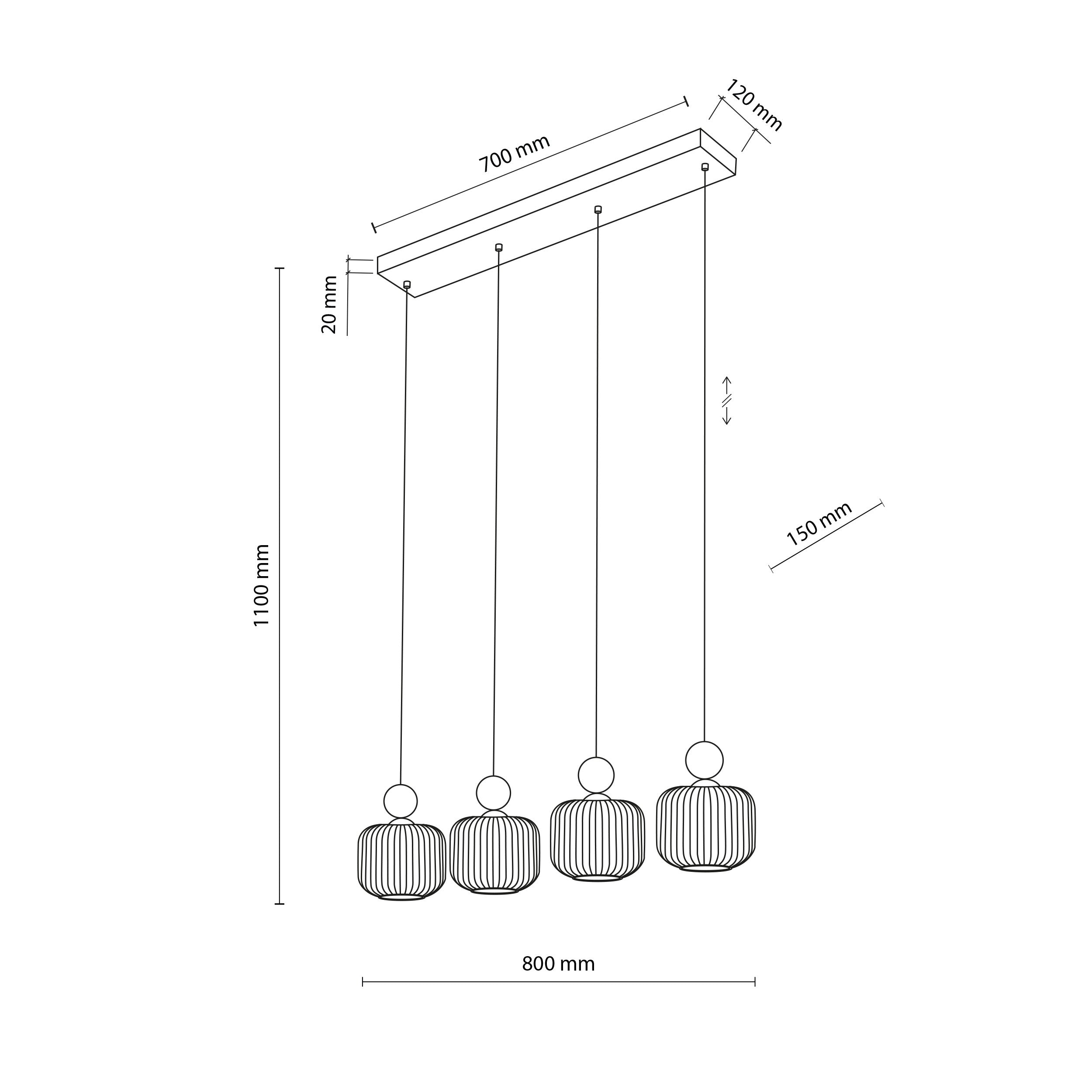 BALLO Scandinavian Glass Pendant Light for Kitchen Island, Dining Table & Modern Interiors