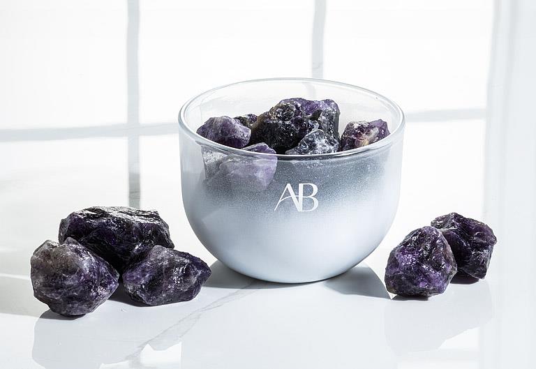 Amethyst Crystal Fragrance Bowl with Calming Lavender Oil by Aromabotanical