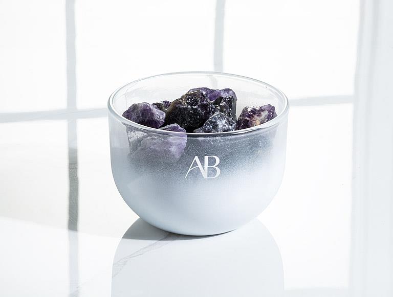 Amethyst Crystal Fragrance Bowl with Calming Lavender Oil by Aromabotanical
