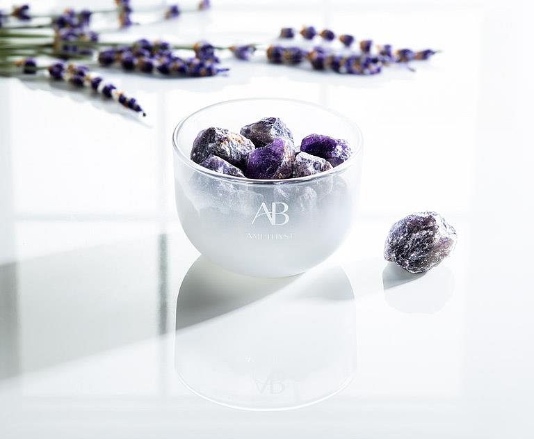 Amethyst Crystal Fragrance Bowl with Calming Lavender Oil by Aromabotanical