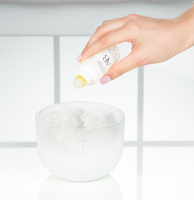 Clear Quartz Crystal Fragrance Bowl with Clarity & Exotic Guava Scent by Aromabotanical