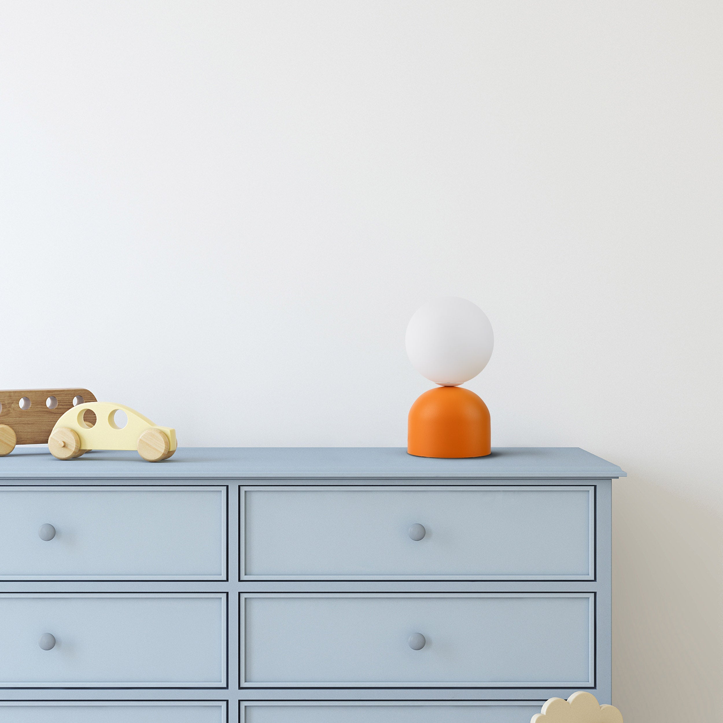 Miki Modern Glass Globe Table Lamp for Bedroom Nightstand, Living Room & Ambient Accent Lighting