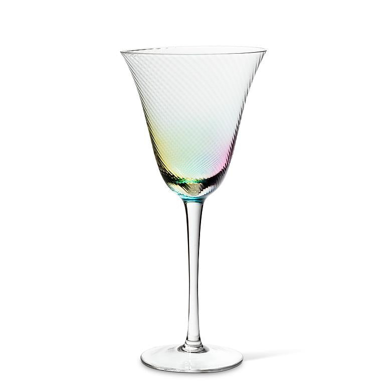 Rainbow Splash Tight Optic Wine Glass – Set of 4 | Elegant Lustre Wine Glasses (11oz)
