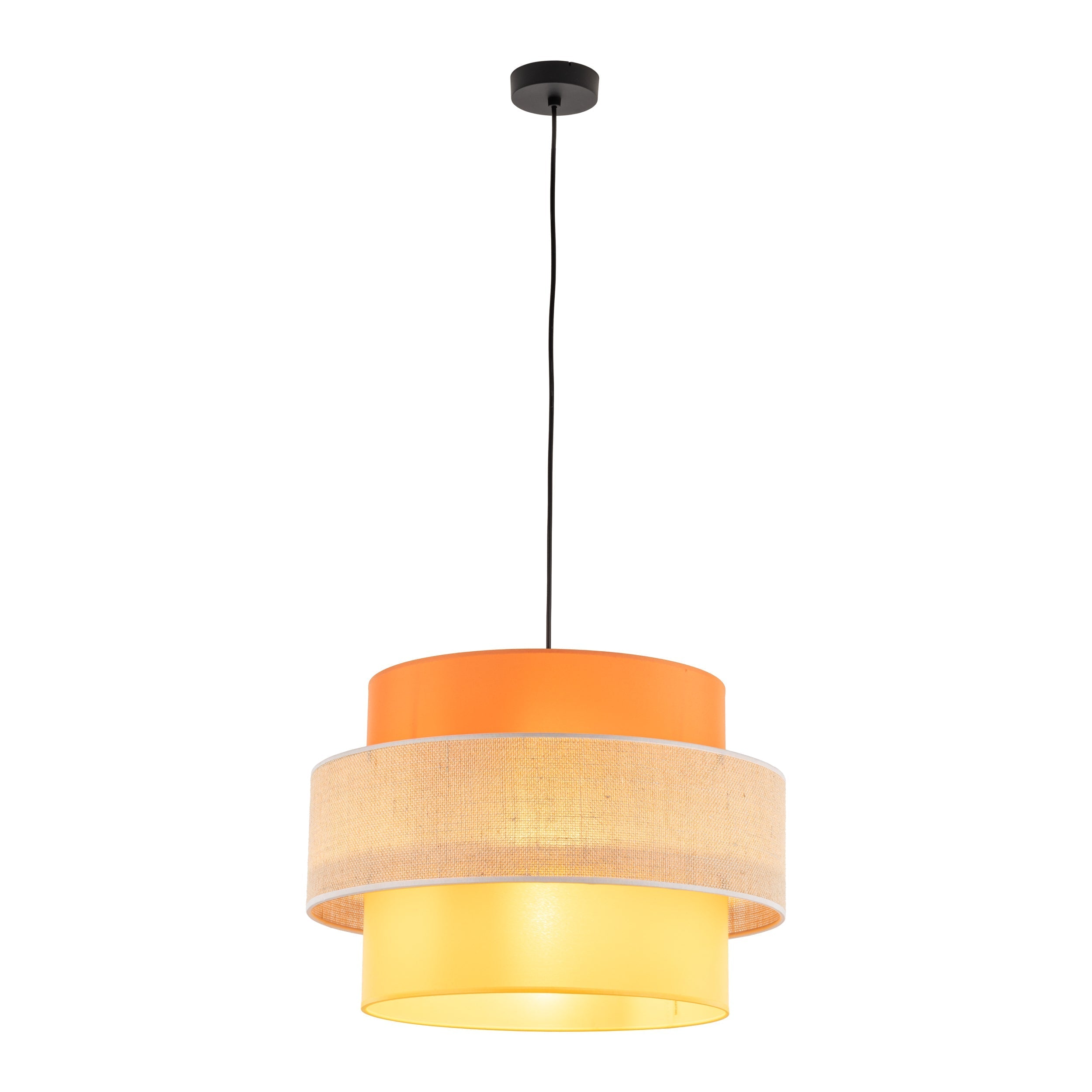 TRIO Jute Mid-Century Boho Large Pendant Ceiling Light Fixture for Kitchen Island, Dining Room & Living Room