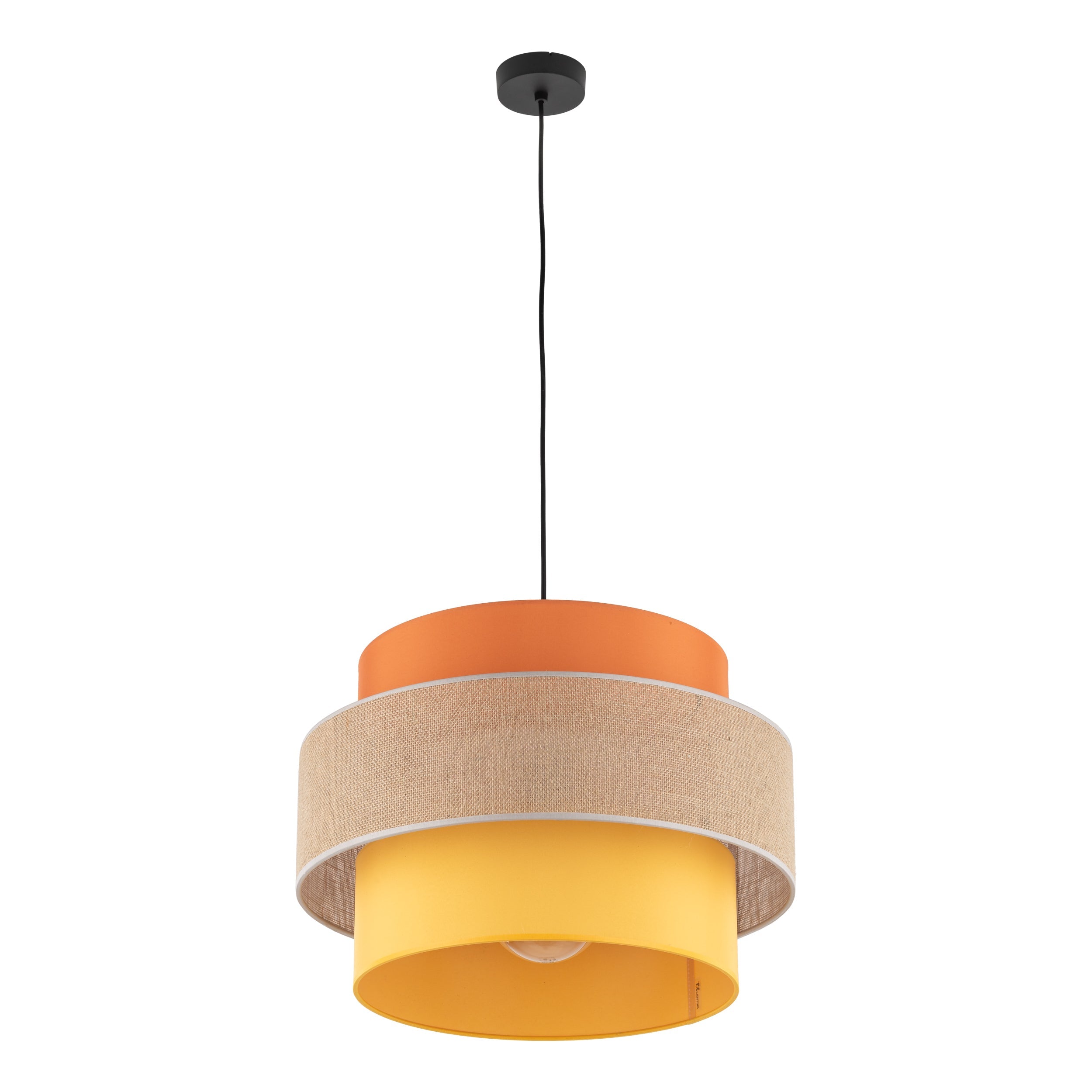 TRIO Jute Mid-Century Boho Large Pendant Ceiling Light Fixture for Kitchen Island, Dining Room & Living Room