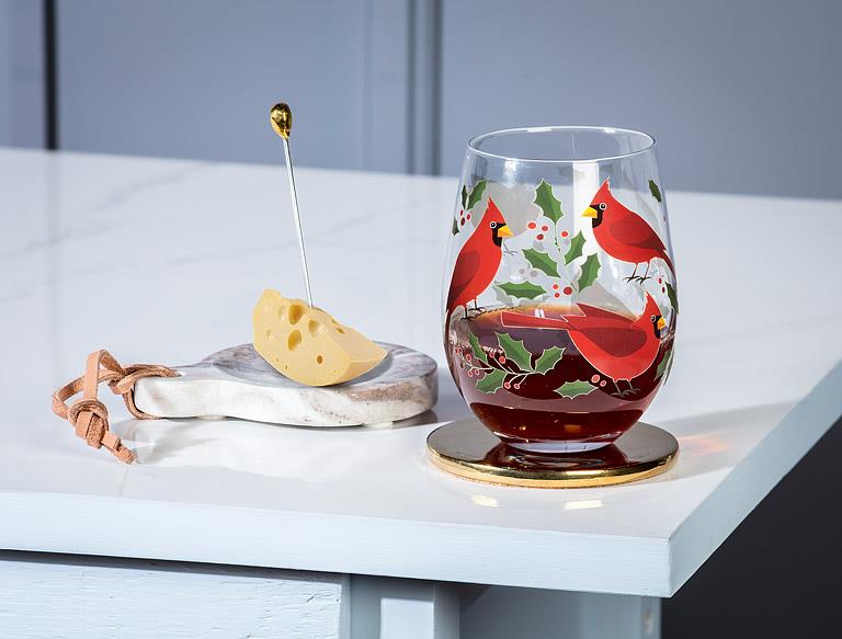 Brown Marble Round Trinket Dish / Spoon Rest with Loop (5"L)