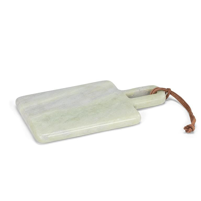 Green Marble Serving Board with Leather Loop (9.75"L)
