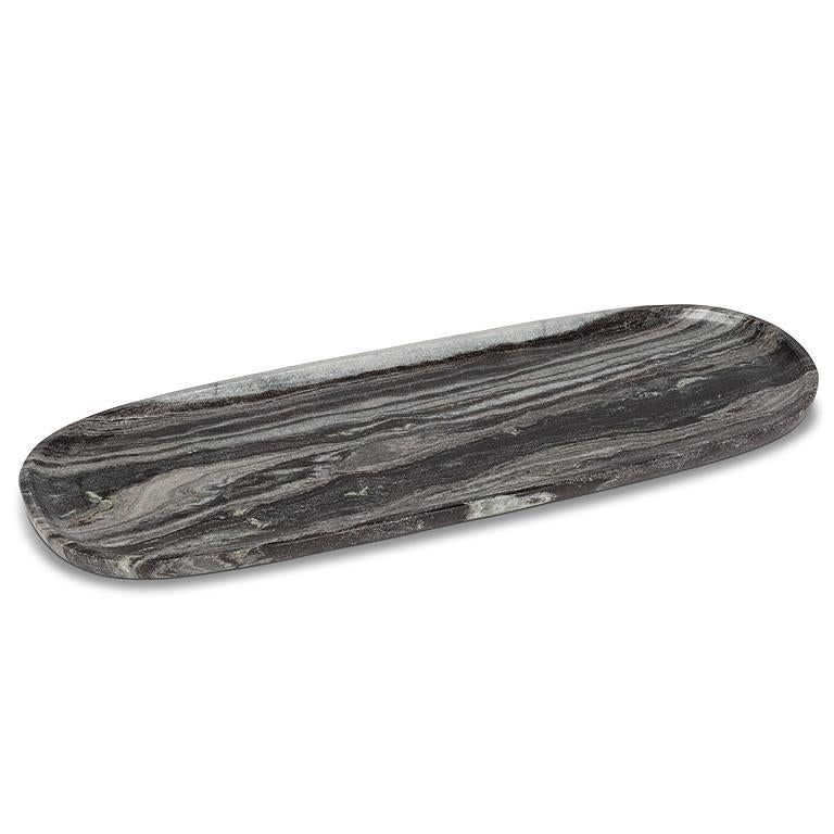 Black Marble Oblong Serving Tray (19.5"L)
