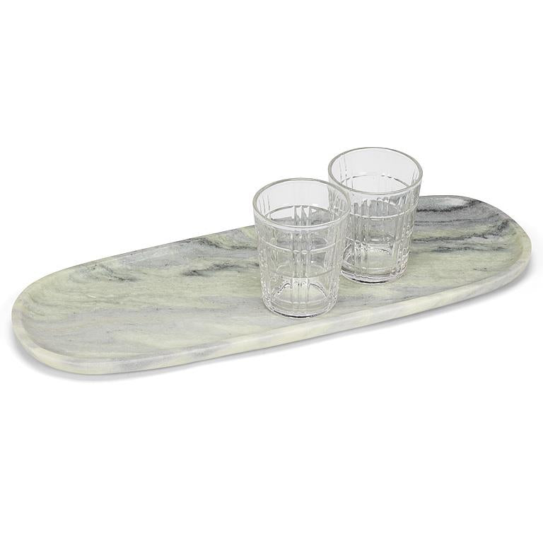 Green Marble Oblong Serving Tray (19.5"L)