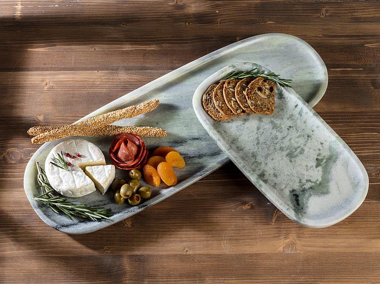 Green Marble Oblong Serving Tray (19.5"L)