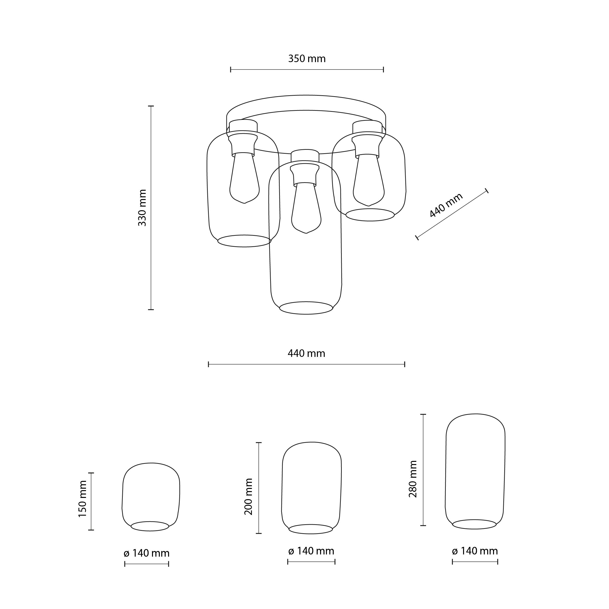 Marco Mid-Century Modern Flush Mount Light 3