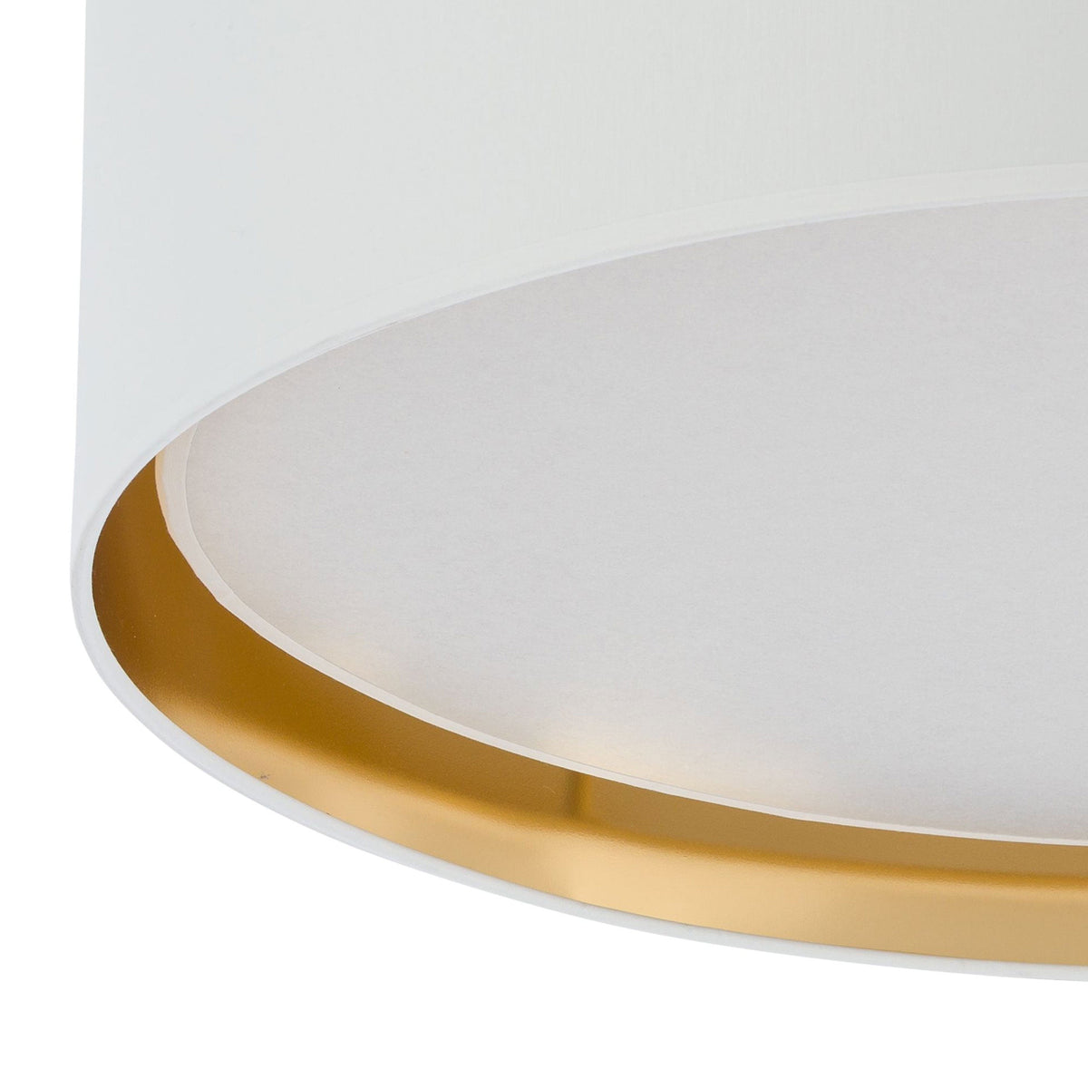 BILBAO Gold & Linen Large Flush Mount Ceiling Light for Bedroom, Hallway & Living Room