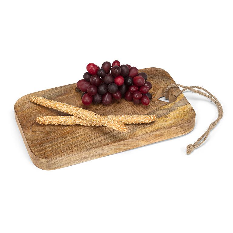 Rectangle Mangowood Serving Board with Cutout Heart – Rustic Decorative & Charcuterie Board