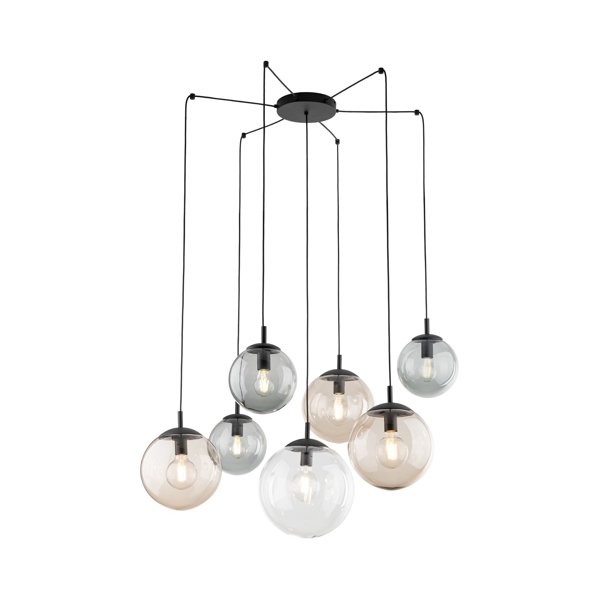 ESME 7-Light Glass Chandelier for Stairwells, Entryways & Double-Height Spaces