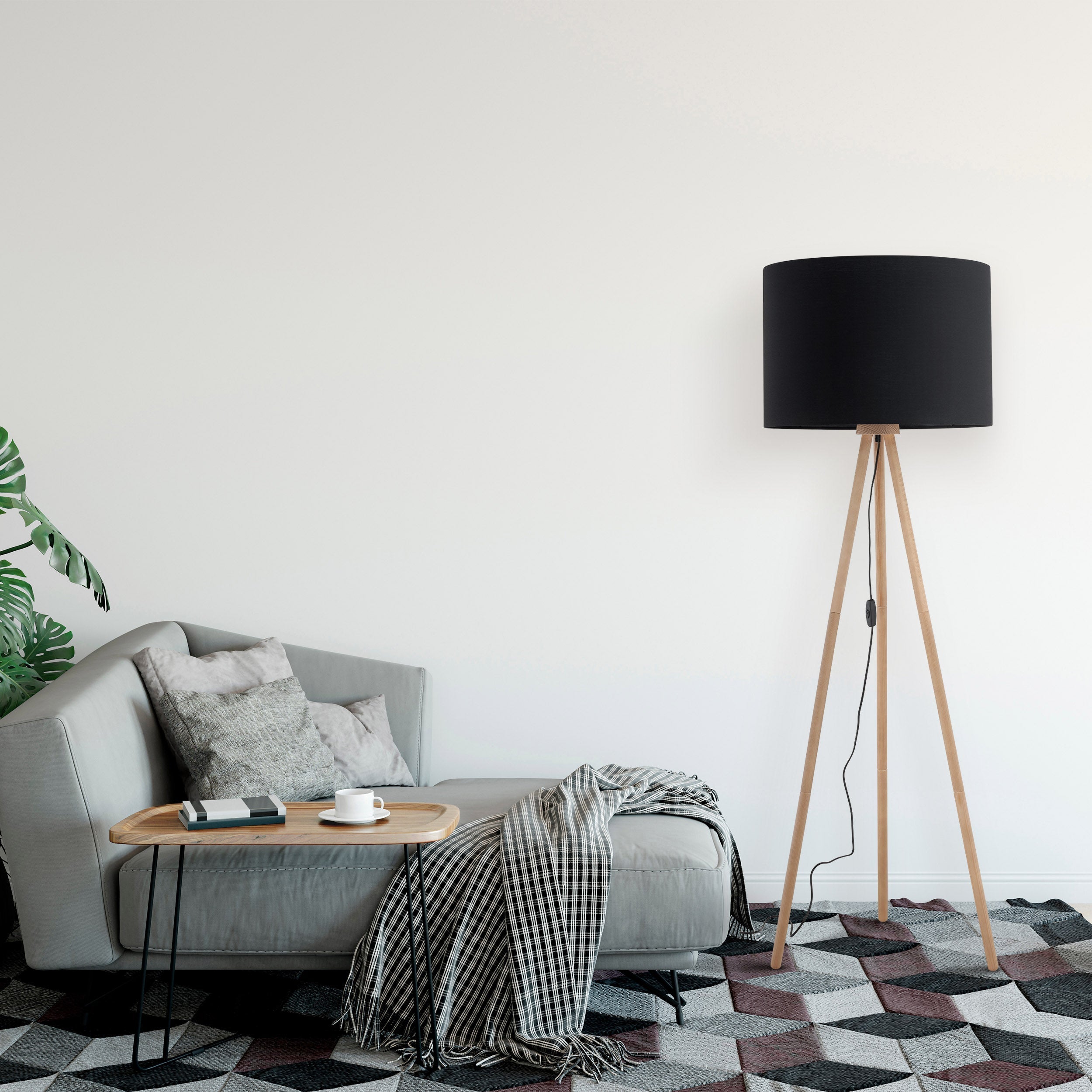 TOKYO Wood & Linen Floor Lamp for Living Room & Bedroom