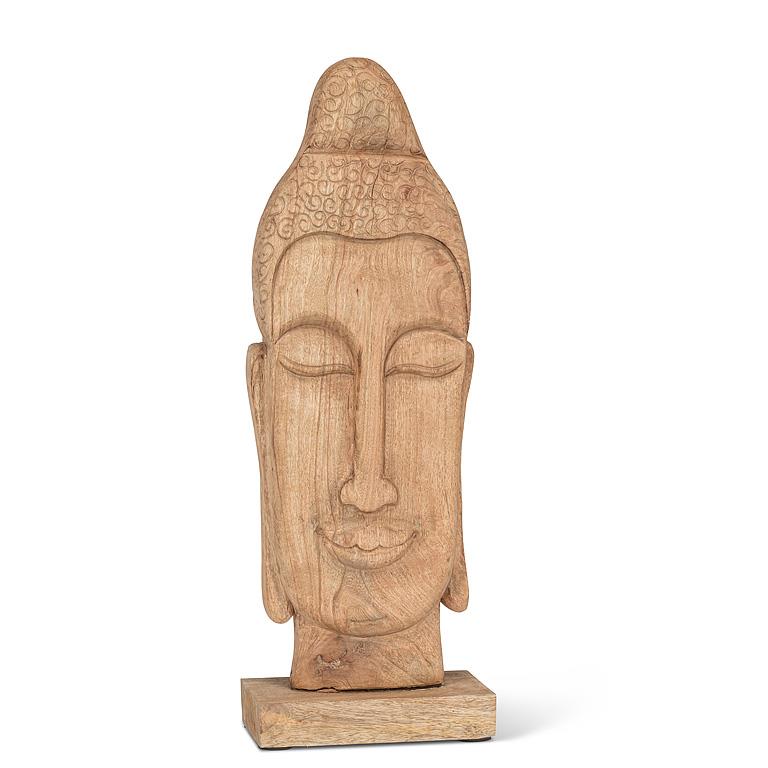 Buddha Face Sculpture – Handcrafted Spiritual Décor Accent (20")