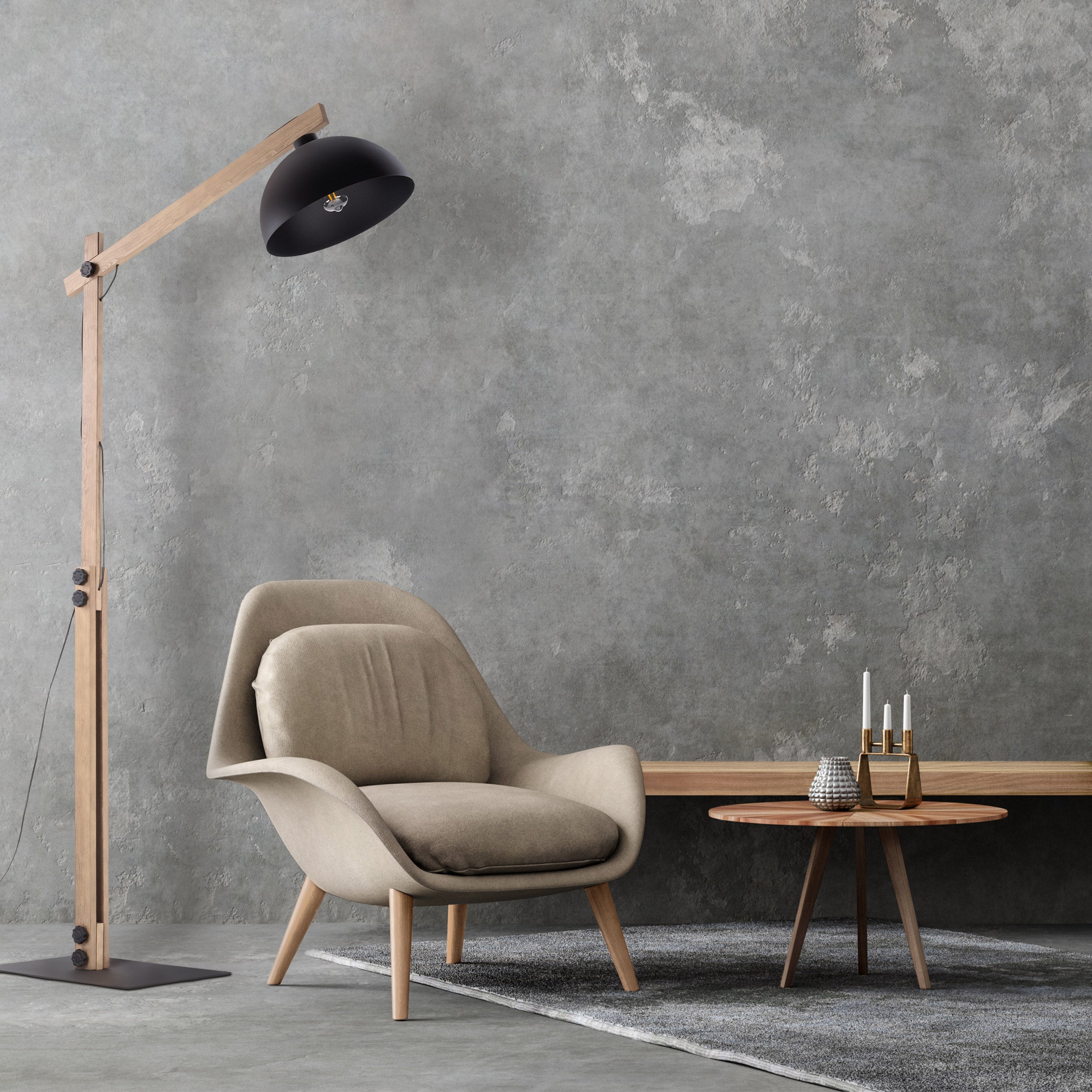 OSLO Black Scandinavian Floor Lamp for Living Room, Bedroom & Office – Modern Minimalist Lighting (Clearance)