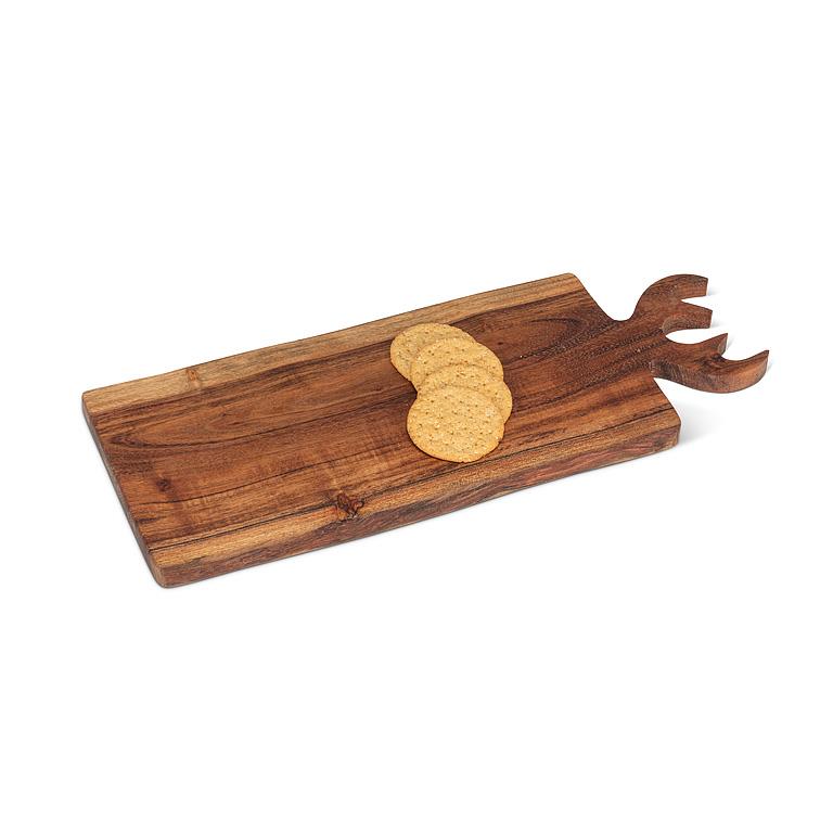 Medium Antler Handle Acacia Wood Serving Board – 7" x 18"
