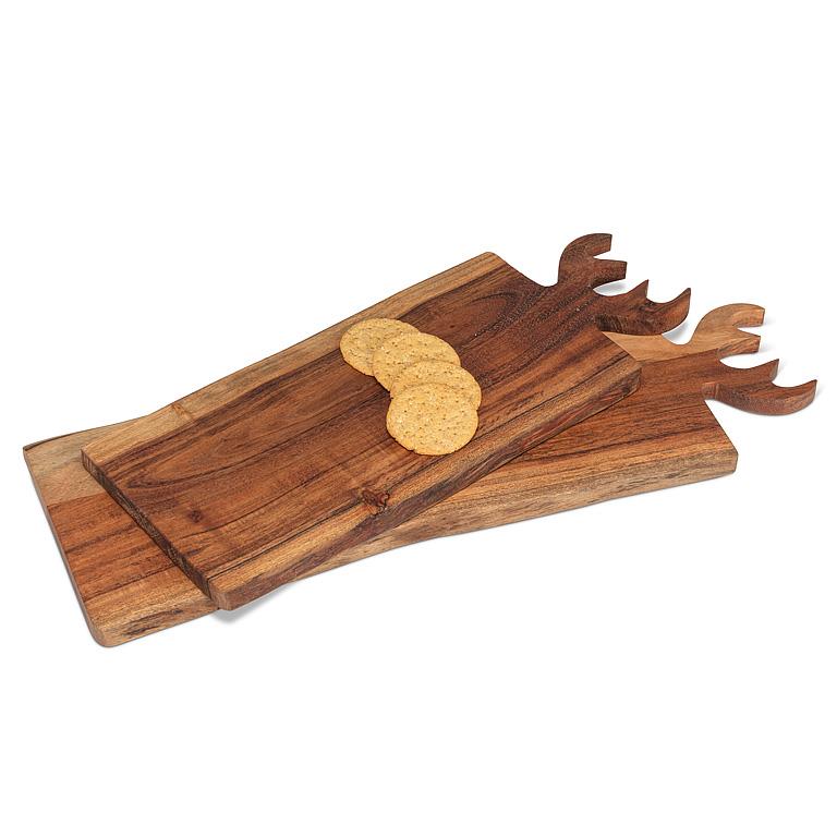 Medium Antler Handle Acacia Wood Serving Board – 7" x 18"