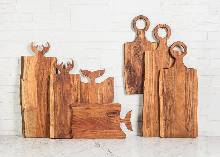 Medium Whale Tail Acacia Wood Serving Board – 8" x 13.5"