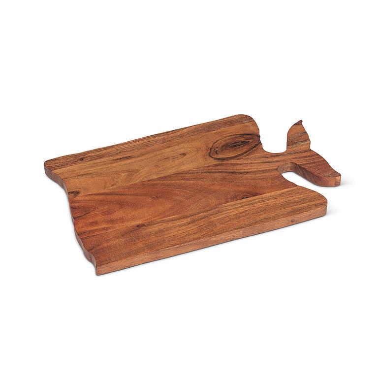 Large Whale Tail Acacia Wood Serving Board – 10" x 15"