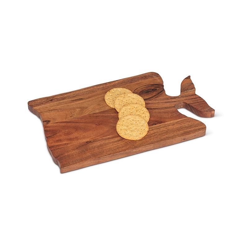 Large Whale Tail Acacia Wood Serving Board – 10" x 15"