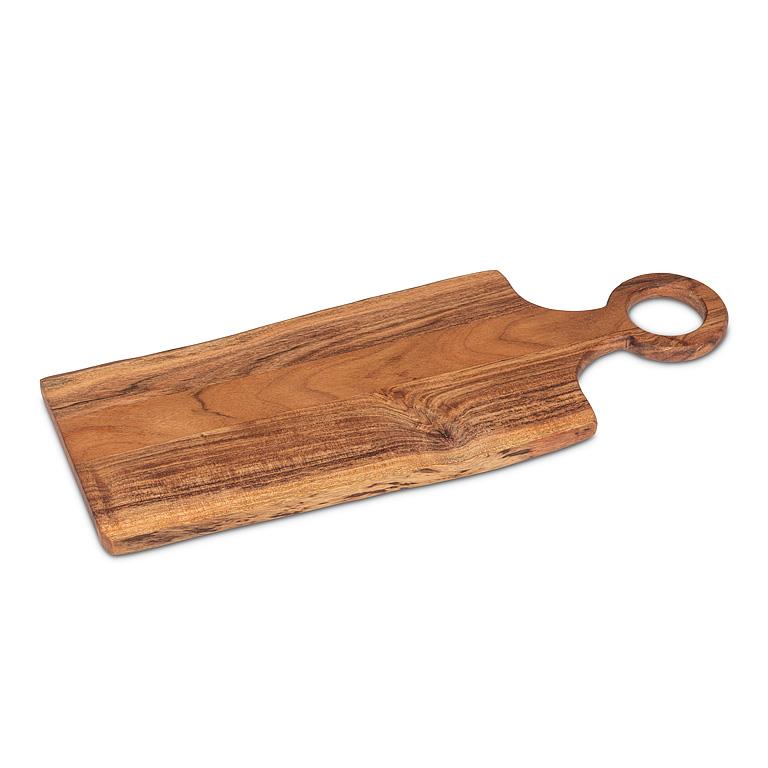 Medium Ring Handle Acacia Wood Serving Board – 8.5" x 21"