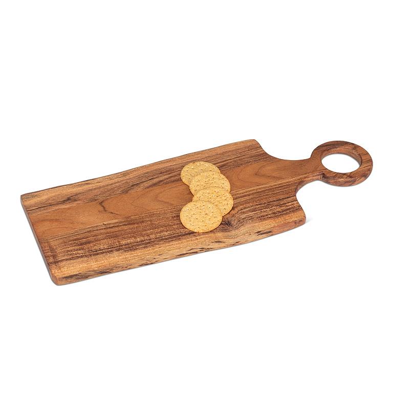 Medium Ring Handle Acacia Wood Serving Board – 8.5" x 21"