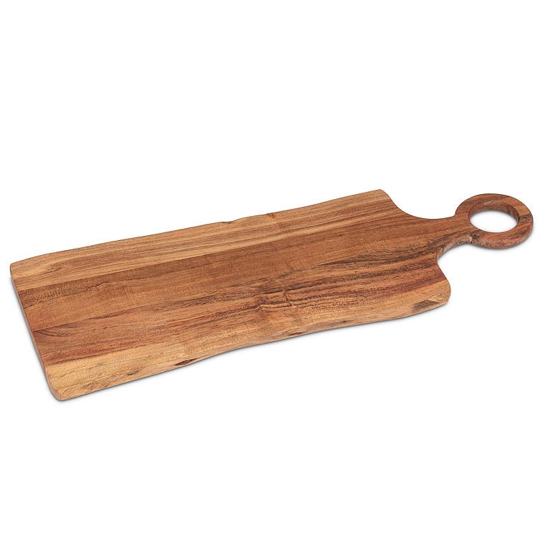 Large Ring Handle Acacia Wood Serving Board – 10" x 25"