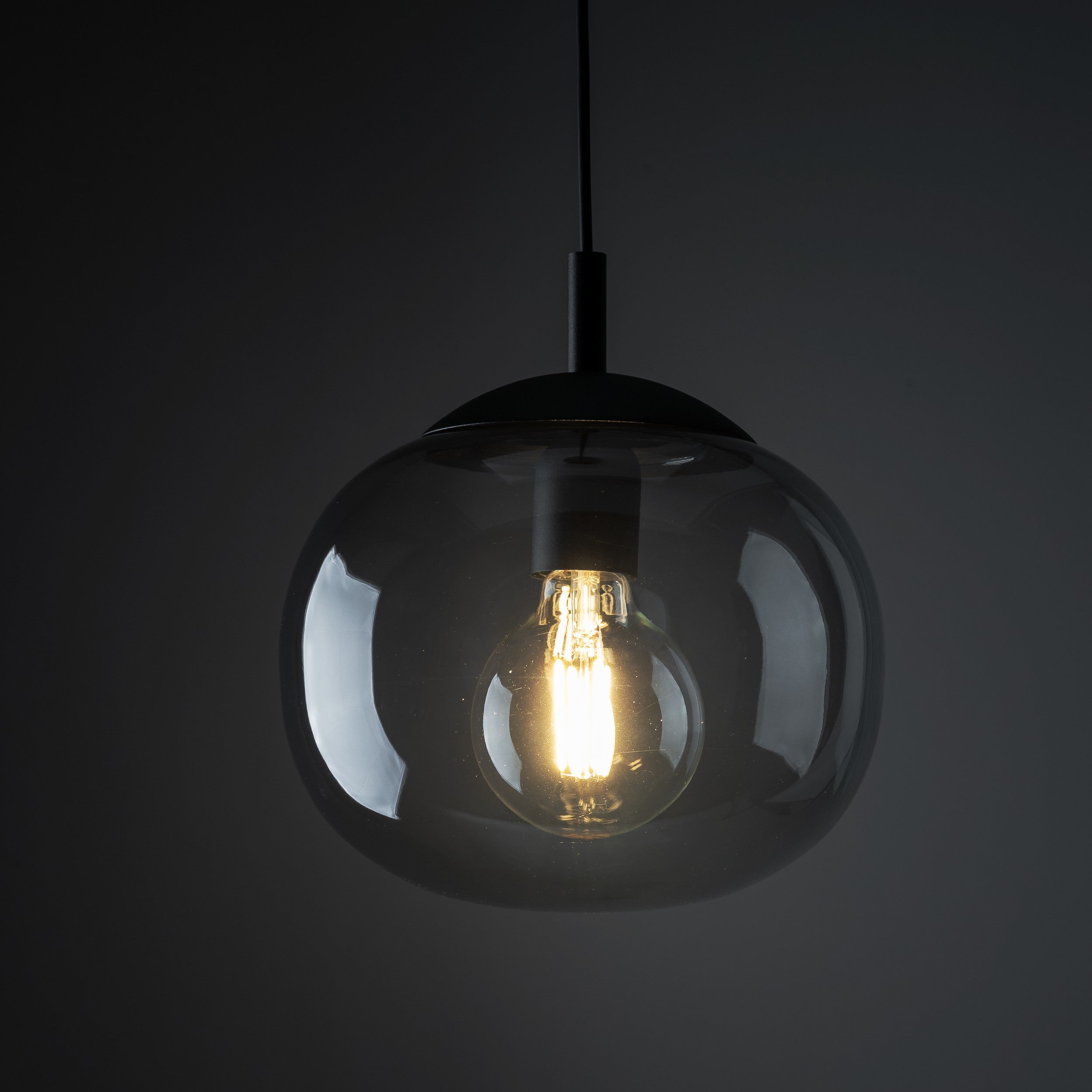 VIBE Graphite Glass Scandinavian Pendant Light for Kitchen Island & Dining Table