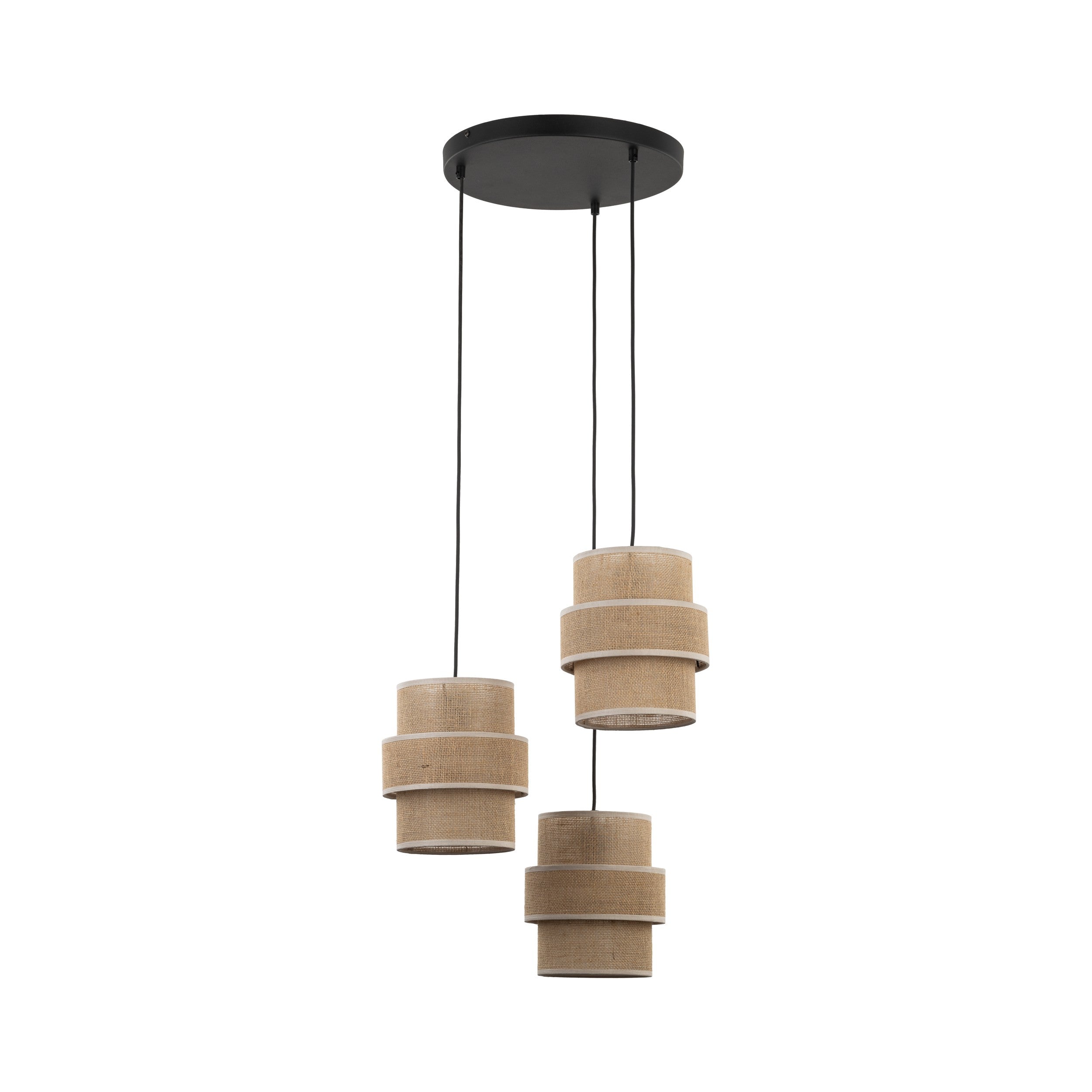 CALISTO JUTE 3-Light Pendant Light for Dining Tables, Stairwells & Natural Interiors