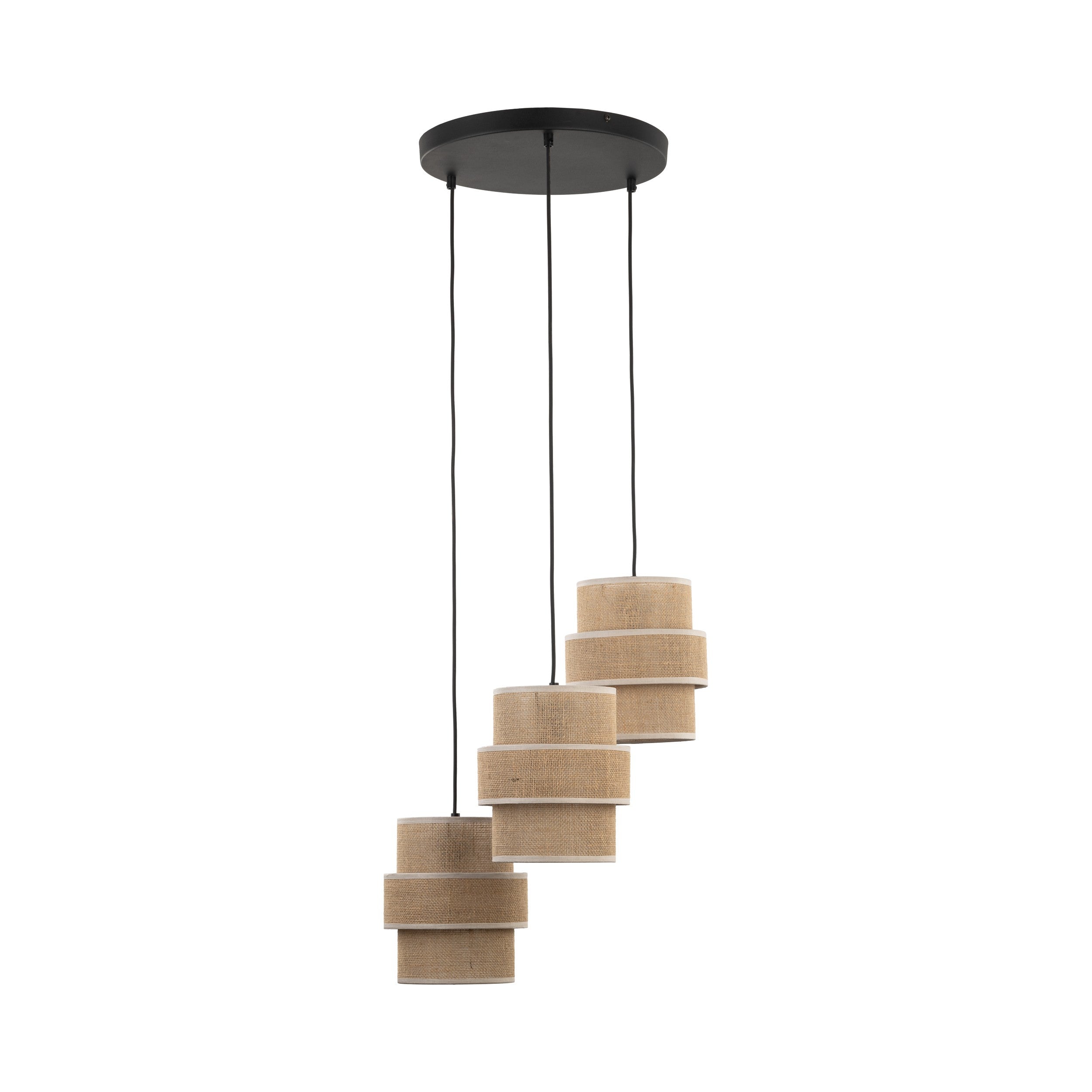 CALISTO JUTE 3-Light Pendant Light for Dining Tables, Stairwells & Natural Interiors