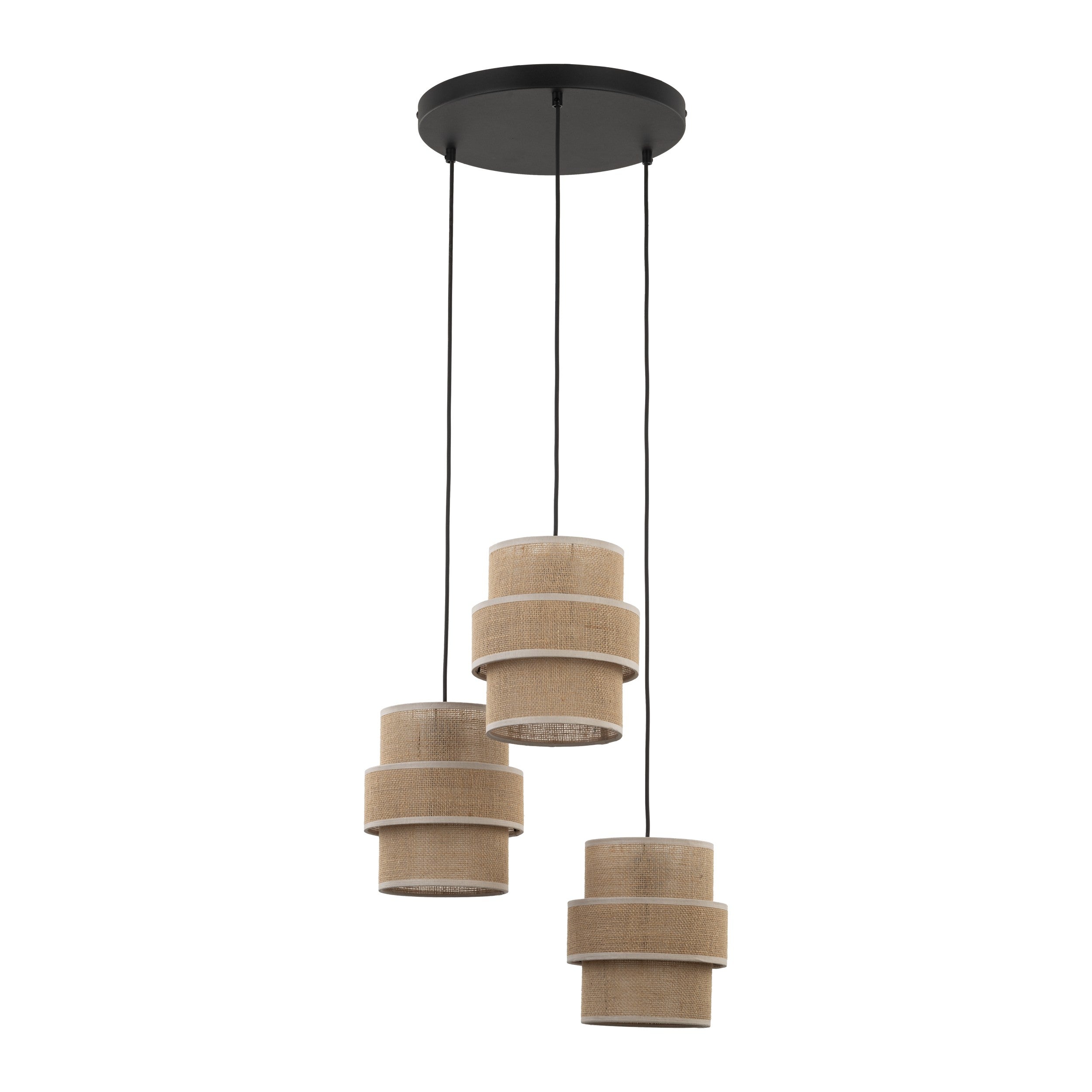 CALISTO JUTE 3-Light Pendant Light for Dining Tables, Stairwells & Natural Interiors