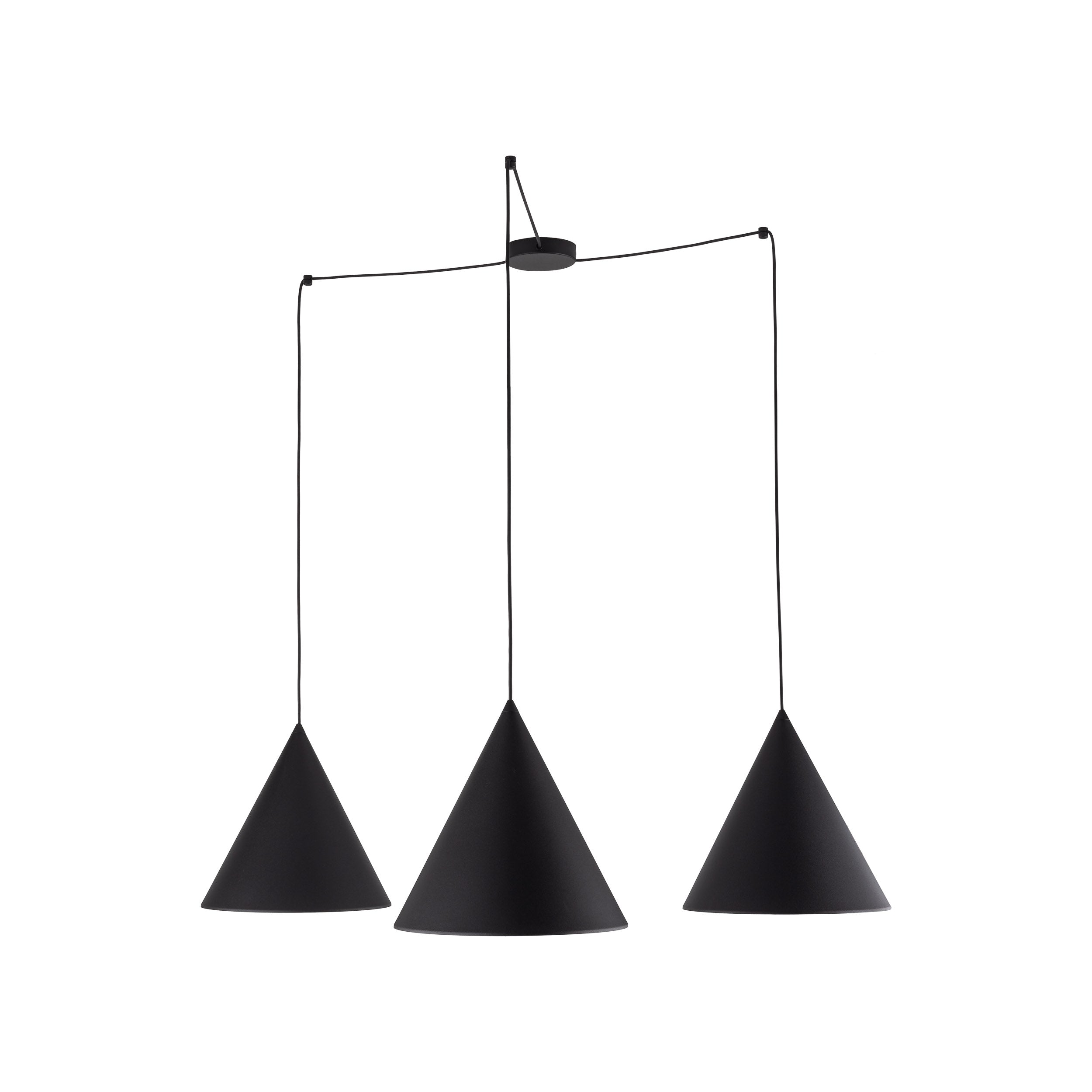 CONO Black Modern Minimalist Suspension Pendant Ceiling Light Fixture for Kitchen Island, Dining Room & Living Room (3-Light)