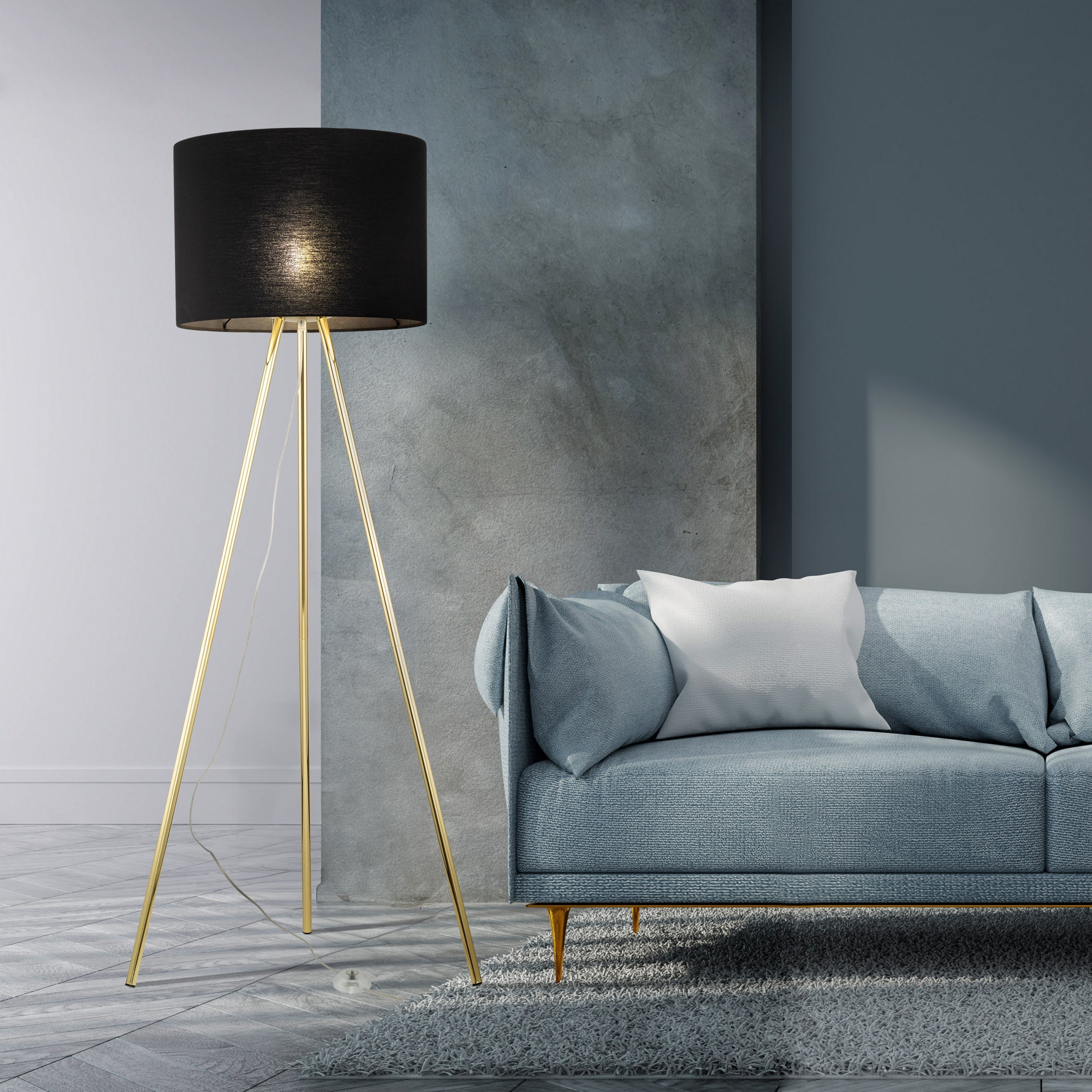 UMBERTO Black Modern Floor Lamp (Clearance)