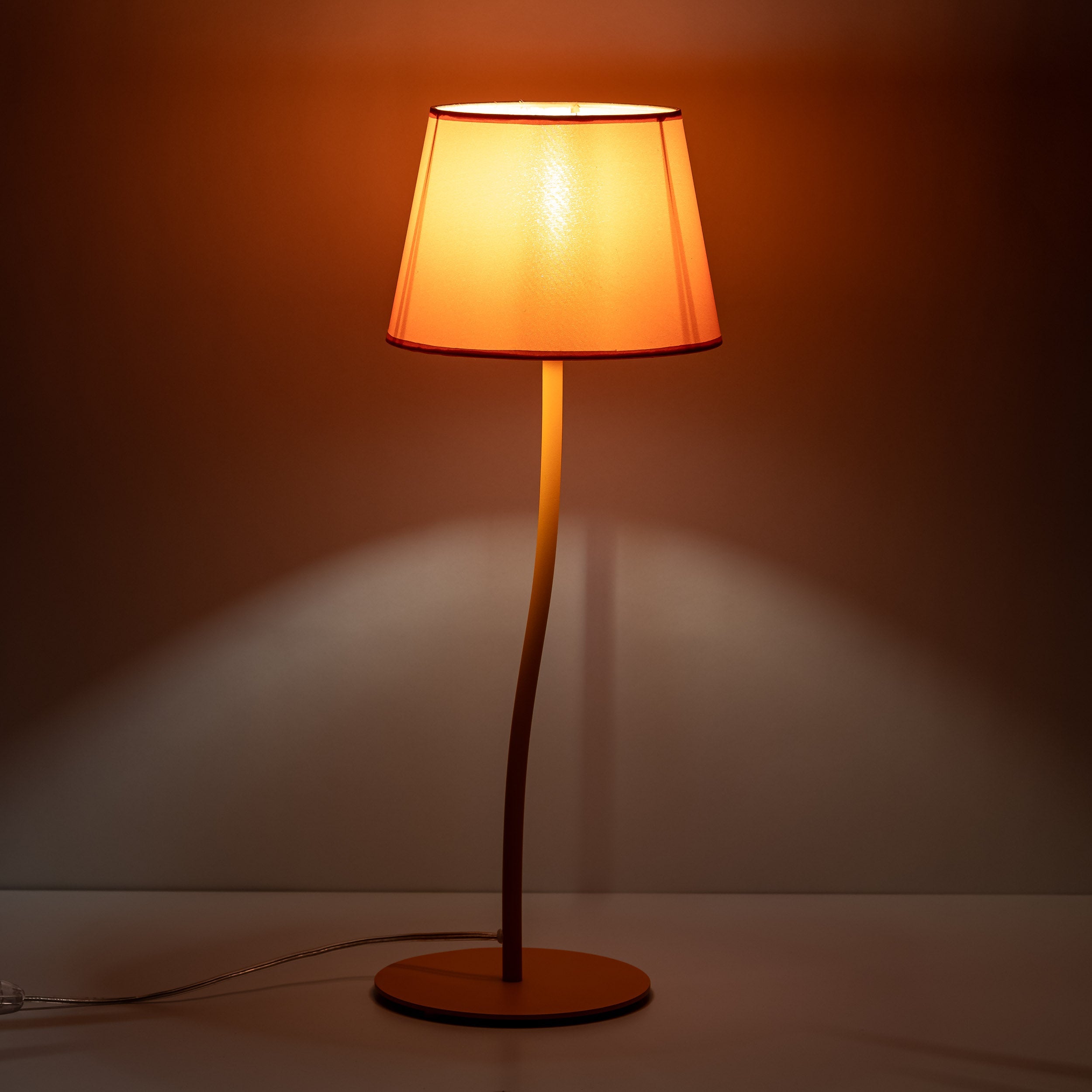 NICOLA Orange Mid-Century Modern Night Lamp for Bedroom, Living Room & Office – Retro Accent Lighting