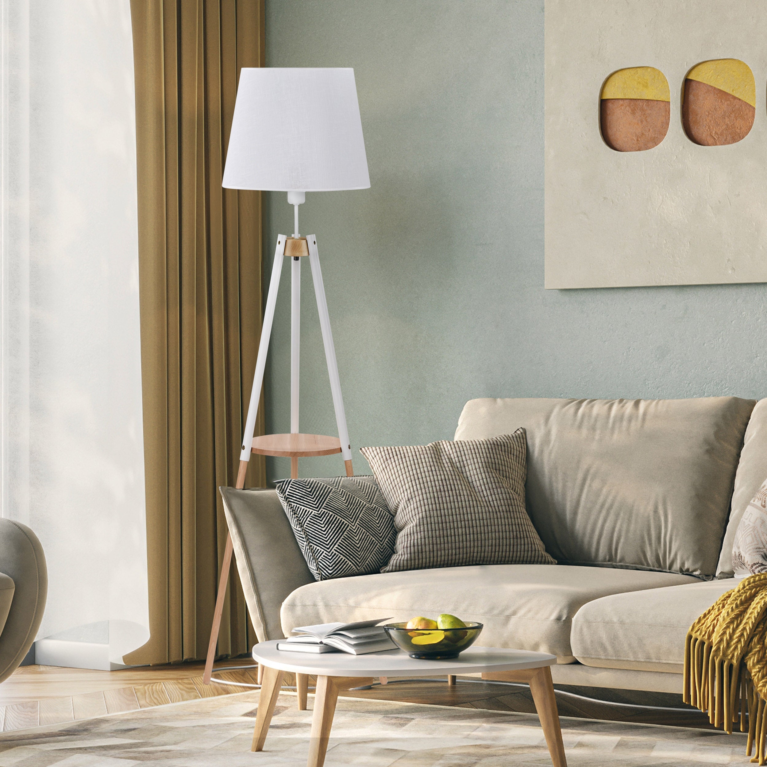 VAIO White Tray Table Floor Lamp