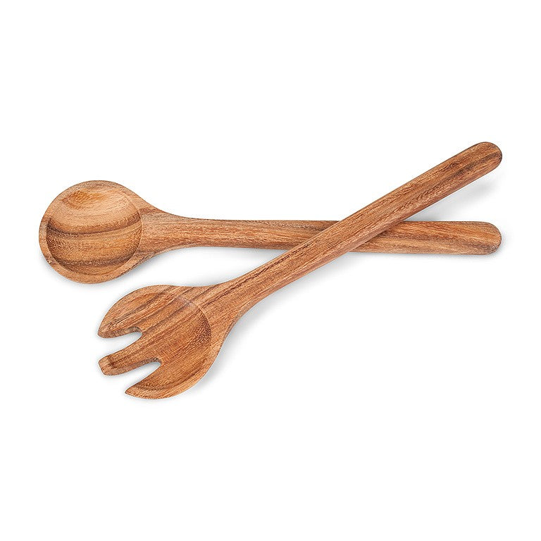 Classic Acacia Wood Salad Servers – Handcrafted Serving Utensils (13")