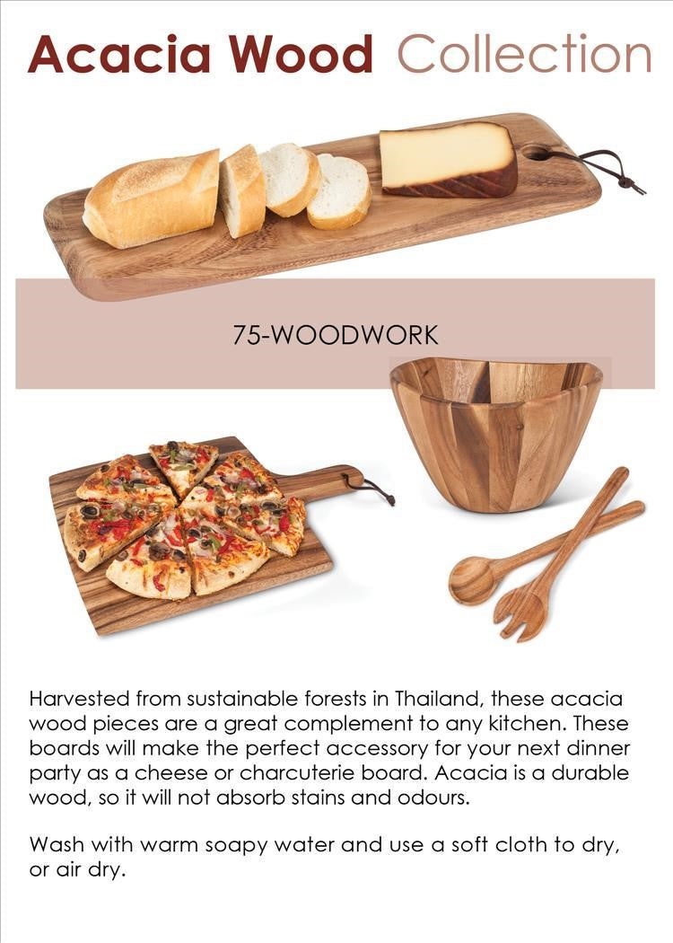 Classic Acacia Wood Salad Servers – Handcrafted Serving Utensils (13")