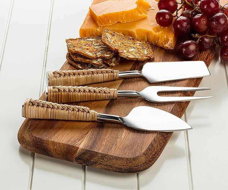 Large Long Slim Acacia Wood Serving Board with Strap – Charcuterie & Appetizer Board (26")