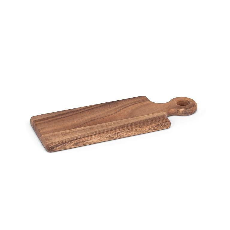 Small Rectangular Acacia Wood Serving Board with Loop Handle – Charcuterie & Cheese Board (16")
