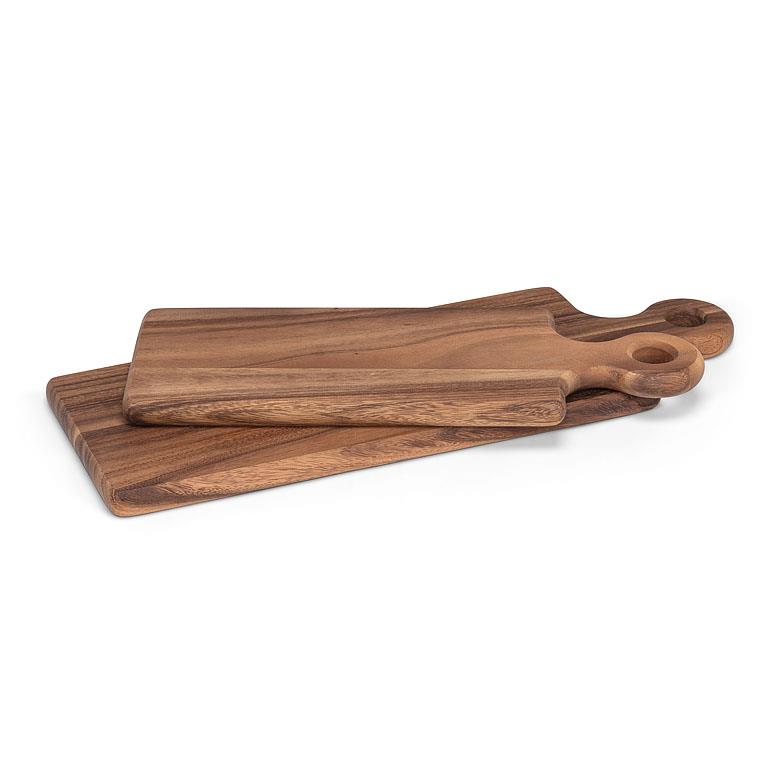 Small Rectangular Acacia Wood Serving Board with Loop Handle – Charcuterie & Cheese Board (16")