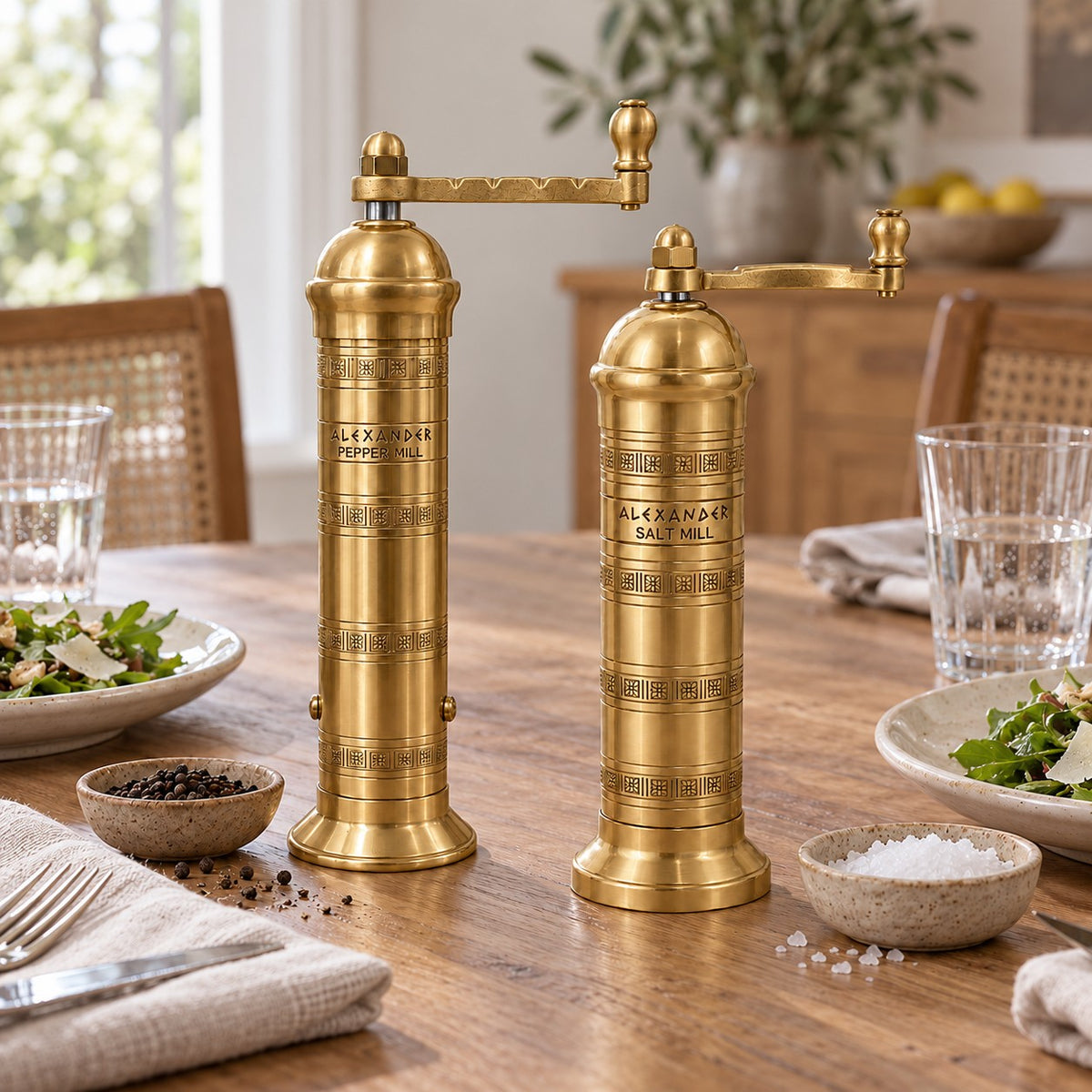 Alexander Salt and Pepper mill on a table