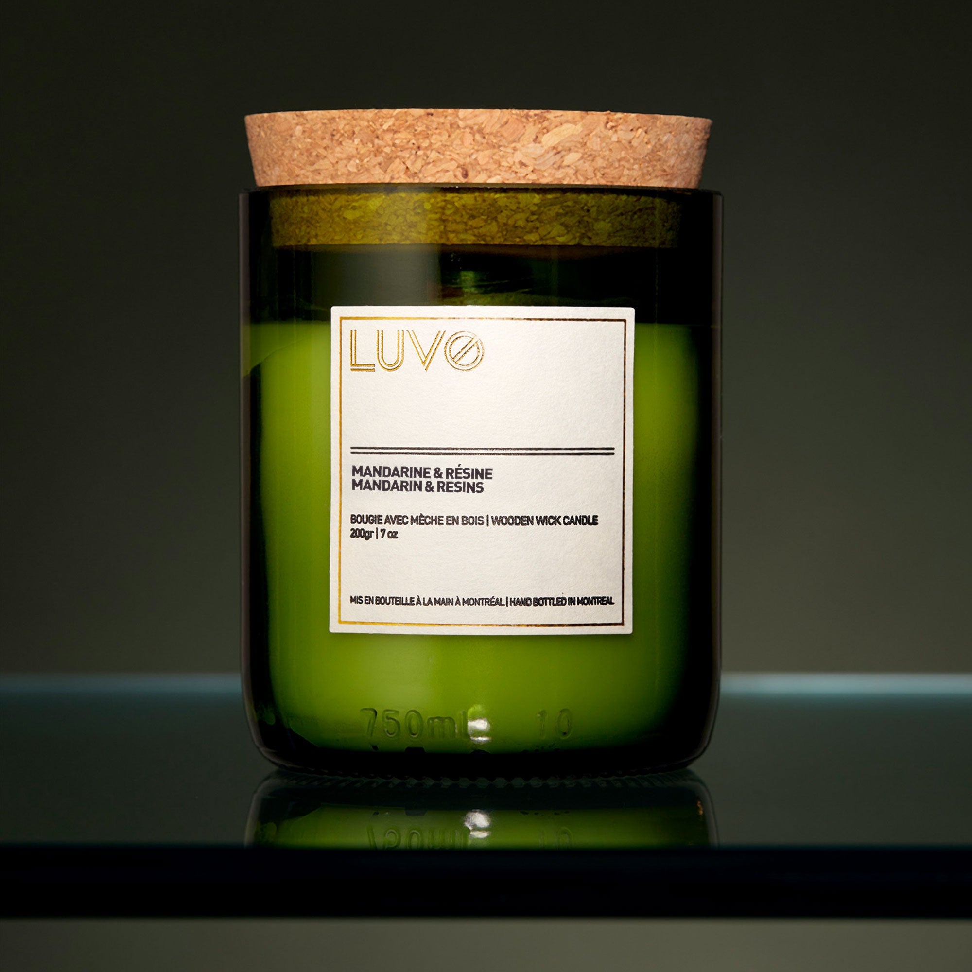 Mandarin & Resin Wooden Wick Scented Candle